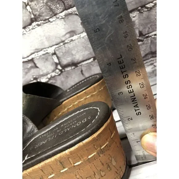 Donald Pliner Shera Copper Metallic Straps Cork Wedge Sandals Women 7.5M US/38EU - Picture 10 of 16